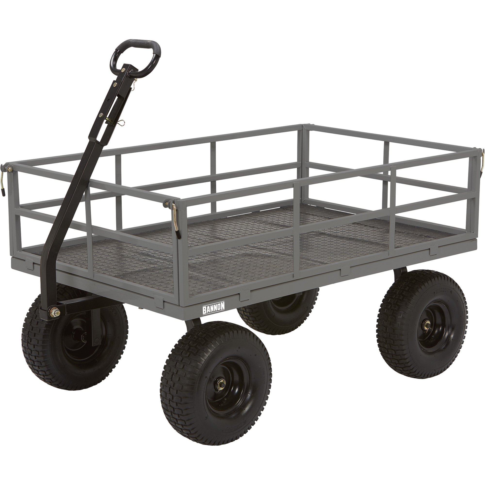 Bannon Industrial-Grade Steel Garden Wagon — 1,500-Lb. Capacity, 52in.L x 34in.W, 15in. Tires